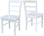 International Concepts Set of Two Madrid Ladderback Dining Chairs, White