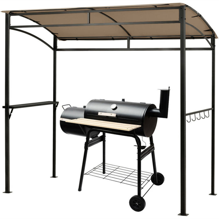 7 Feet Grill Gazebo with Serving Shelf and Storage Hooks