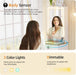 3 in 1 Small Vanity Desk with Lights and Mirror,Tall Lighted Compact Vanity with Charging Station,Makeup Vanity Set with Jewelry Armoire,Glass Top,Wheeled Stool,3 Drawers, White