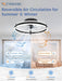 Ceiling Fans with Lights and Remote, 19.7'' Low Profile Ceiling Fans, 3000-6000K Dimmable Modern Flush Mount LED Fan Light, 6 Wind Speeds, Black Fandelier Ceiling Fans with Lights for Bedroom