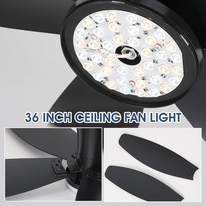 42-Inch LED Ceiling Fan With Remote-Control Low-Profile
