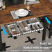 Rustic Brown Industrial Dining Table Set StorageDrawers