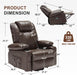 Brown Power Recliner with Massage & Heat