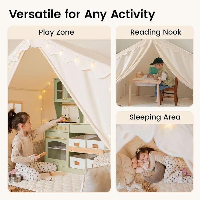 tent reading nook Kids Indoor Tent With Star Lights 57 Inch Reading Nook