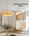 23.6-Inch Rattan Drum Chandelier 6-Light Nickel Finish