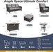 7-Piece Patio Furniture Set, Outdoor Thick Wicker Sectional Sofas with 2 Swivel Chairs, High Back Sectional Couch with Fire Pit Table, Outdoor Conversation Set for Backyard, Porch, Deck, Grey