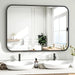 40x30 Inches Black Aluminum Framed Bathroom Mirror