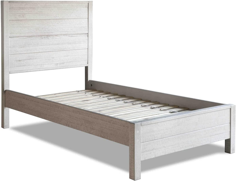 Montauk Solid Wood Bed, Twin Size, Rustic Off-White