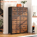 Rustic Brown Dresser Tower with 16 Drawers