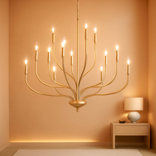 Brass Gold Chandelier, 15-Light Vintage Large Candle Style Chandelier Lighting, 37.4" Modern Farmhouse Dining Room Chandelier Light Fixture for Living Room Foyer Entryway High Ceiling Staircase