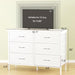 Large White Dresser for Bedroom 6 Drawer, Wide Fabric Dressers & Chests of Drawers Modern