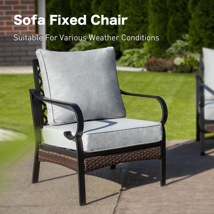 , 6 PCS Metal Patio Conversation Set