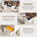 Farmhouse Executive Desk with Drawers, Home Office Desk with File Drawer, Wood Computer Desk with Ample Storage, Rustic Office Desk with Spacious Tabletop for Work, White