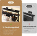 Queen Bed Frame, 2-Tier Storage Headboard, LED, Charging Station