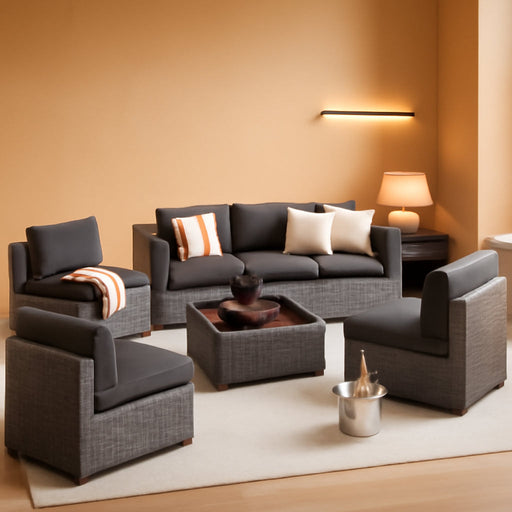 7-Piece Patio Furniture Set, Wicker Outdoor Furniture with Thick Cushions