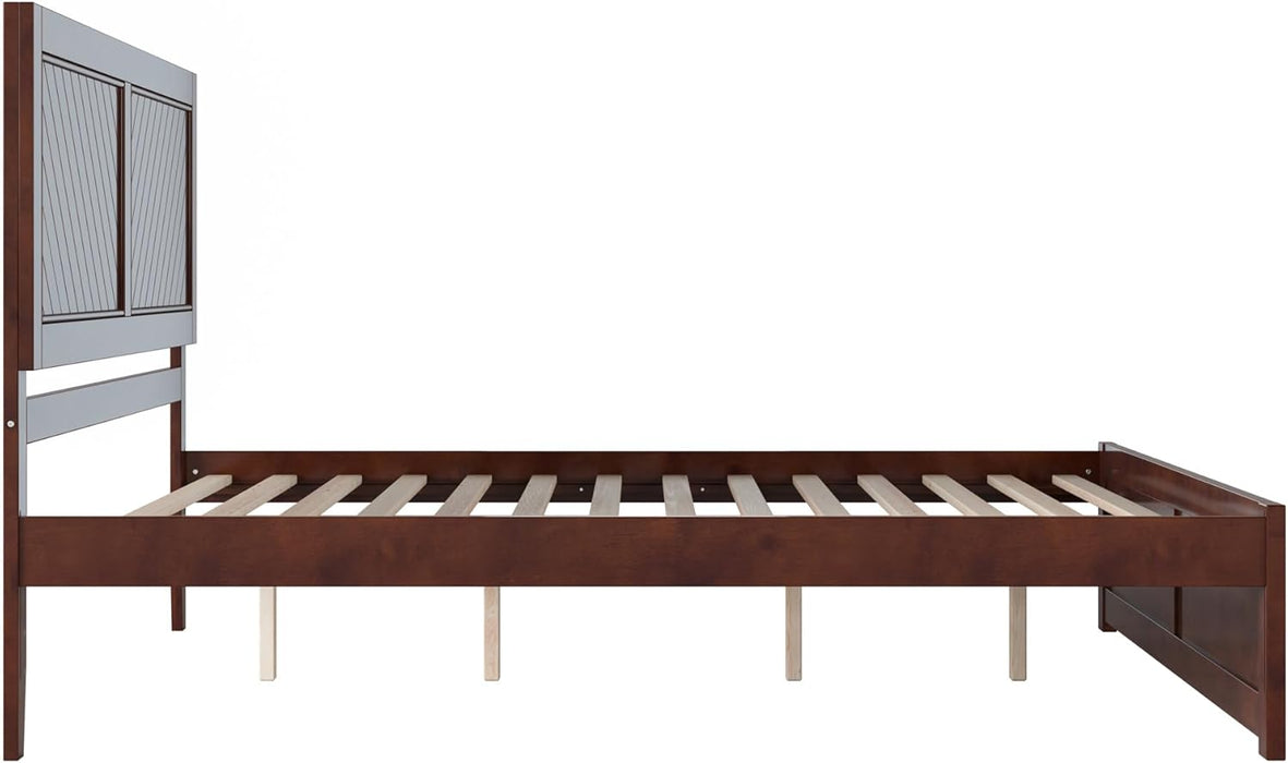 , Canyon King Platform Bed with Matching Footboard, Walnut