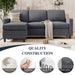 Convertible Sectional Sofa Couch,Modern Linen Fabric L-Shaped Couch 3-Seat Sofa with Reversible Chaise for Small Space(Deep Gray)