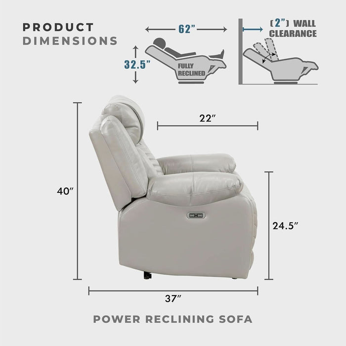 Wll Hugger Power Double Reclining Sof with Center Drop-Down Tble, Fux Lether Home Theter Seting with LED Lighting/Usb Chrging Ports/Wireless Chrger/Cup Holders, Mgzine Pocket, Gry
