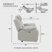 Wll Hugger Power Double Reclining Sof with Center Drop-Down Tble, Fux Lether Home Theter Seting with LED Lighting/Usb Chrging Ports/Wireless Chrger/Cup Holders, Mgzine Pocket, Gry
