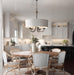 Five Light Chandelier Fixture White Textured Bronze