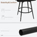 25.4″ 360° Swivel Bar Stools Set of 2 for Kitchen Island, Black
