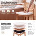 Counter Height Bar Stools Set of 2 Rattan Back Farmhouse Barstools Mid Century Modern Wood Bar Chairs Comfortable Sherpa Upholstered Kitchen Island Chairs for Pub/Breakfast, Beige