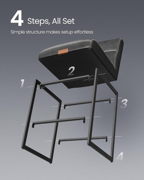 Bar Stools Set of 4, Counter Height Chairs with Backs, 26.4-Inch