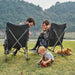 Oversized Folding Rocking Camping Chair, Padded Portable Rocker Chair for Patio, Lawn and Outdoors, Heavy Duty Hard Armchair for Adults Supports 400Lbs, Grey