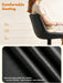 Swivel Bar Stools Set of 2, Height Adjustable Counter Height Bar Stools with Open Back and Footrest, Premium Faux PU Leather, Modern Upholstered Bar Chairs for Kitchen Island/Bar/Counter, Black