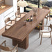 72-110 in Rectangular Extra Large Extendable Dining Table W/Storage for 6 10 12 People,Modern Farmhouse Long Wooden Kitchen Tables,Mid-Century,Double Pedestal Base for Kitchen, Dinner, Meeting,Walnut