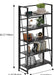 Vintage Multifunctional Folding Bookshelf, No-Assembly Plant Stand Storage Rack Shelves for Home Office (Gray, 5-Tier)