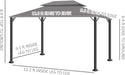 10' X 13' Patio Gazebo, Outdoor Gazebo Canopy Shelter with Netting and Curtains, Aluminum Frame for Garden, Lawn, Backyard and Deck, Gray