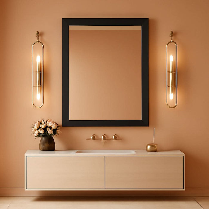 Matte Black Bathroom Mirror for over Sink 24X 36 Inch, Metal Thick Frame Rectangle Vanity Mirror for Wall, Anti-Rust, Horizontally or Vertically Mounted