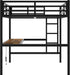 Full Size Metal Loft Bed with Desk and LED Lights,Heavy Duty Loft Bed Frame with Charging Station and USB for Kids,Teens,Adults,Full Size,Black