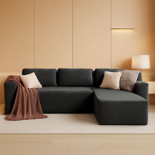 106 Inches Grey Convertible Sectional Upholstered Sofa