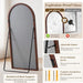 76"X41" Arched Full Length Mirror with Slim Solid Wood Frame,Walnut