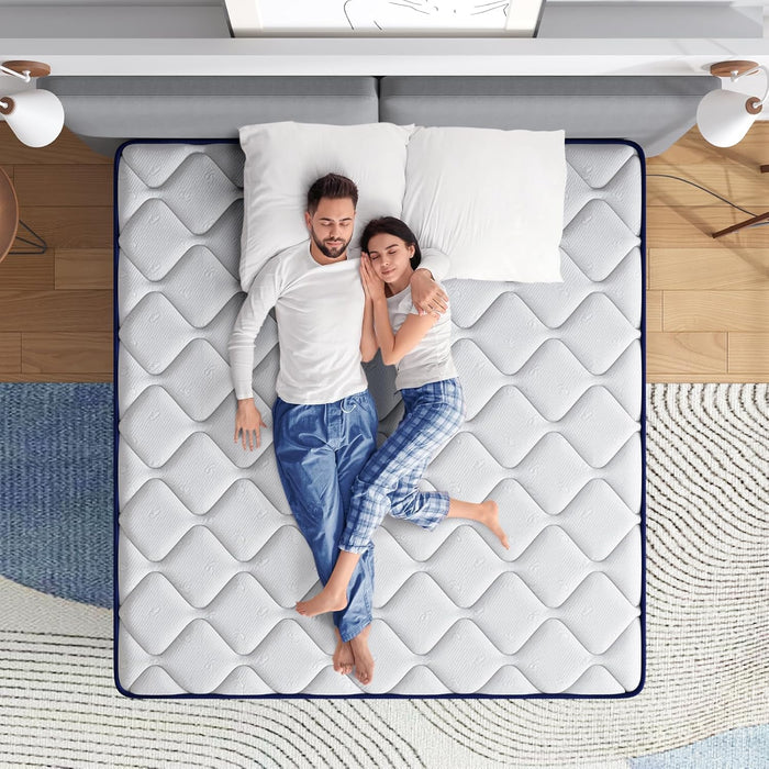 Queen Size Mattress, 12 Inch Queen Mattresses in a Box, Hybrid Spring Mattresses with Comfort Foam and Pocket Coils for Pressure Relief & Motion Isolation