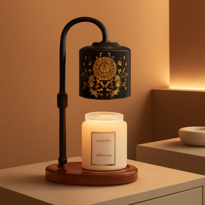 Dimmable Candle Warmer Lamp with Timer Adjustable Height for Scented Jar Candles Electric Candle Wax Melt Warmer for Home Decor Christmas Birthday Gifts for Women Mom(Sunflower+Dragonfly)