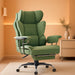 Big and Tall Gaming Chair with Pocket Spring Lumbar Support, Ergonomic Office Chair with Footrest, Executive Desk Chair with Outward Fixed Soft Armrests, Computer Chair with High Back, Green