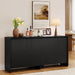 63" Sideboard Buffet Cabinet with 4Door & Adjustable Shelves, Black