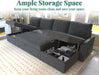 Oversized L-Shaped Sleeper Sectional Sofa with Storage