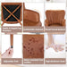 PU Leather BarrelShapedContoured Armchair Brown Metal Legs
