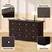 Dresser for Bedroom, 6 Dresser Drawer with Storage, Brown