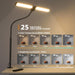 Led Desk Lamp Black AdjustableGooseneck DualHeadClipLamp