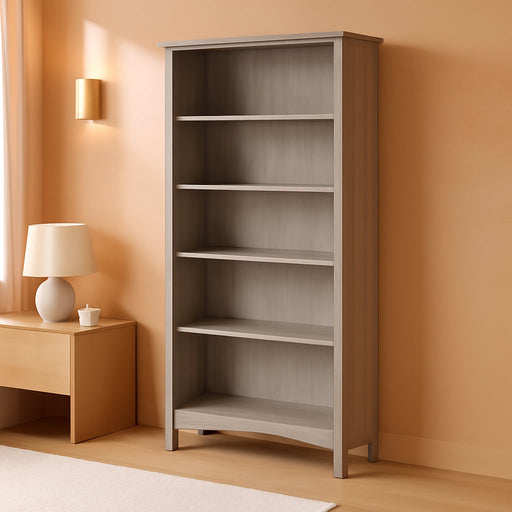 Salinas 5-Shelf 63-Inch H Bookcase, Driftwood Gray