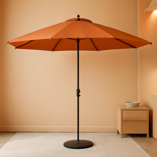 Sunline 11 Ft Patio Umbrella with Crank & Push Button Tilt, Outdoor Market Umbrella with UV Protection & Wind Vent, Metal Frame for Deck, Pool & Table, Tuscan