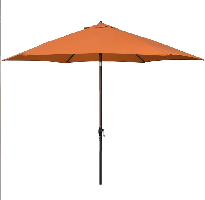 Sunline 11 Ft Patio Umbrella with Crank & Push Button Tilt, Outdoor Market Umbrella with UV Protection & Wind Vent, Metal Frame for Deck, Pool & Table, Tuscan