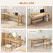 Solid Wood Writing Table - 60" W Minimalist PC Computer Desk, Oak