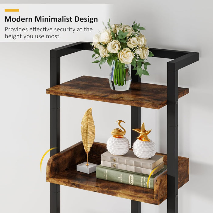 Rustic Brown 5 Tier IndustrialStrength Wood Bookshelf