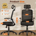 Ergonomic Office Chair, High Back Home Desk Chair with Flip-Up Arms, 3D Headrest, 90-120° Tilt and Wide Cushion Seat, Big and Tall Computer Chairs for Man Woman, Mesh Chair -Midnight Cloud